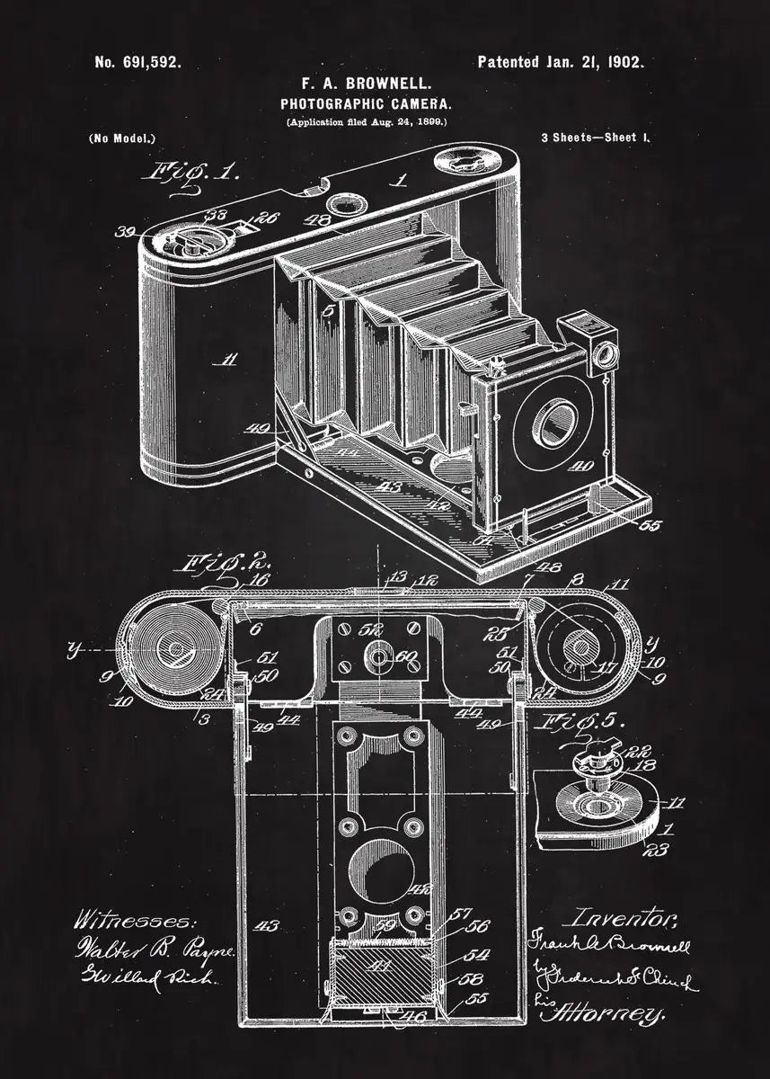 90s Camera Blueprint Collection - Canvas & Curio