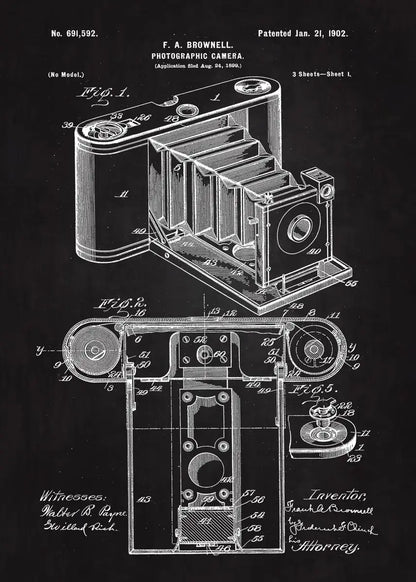90s Camera Blueprint Collection - Canvas & Curio