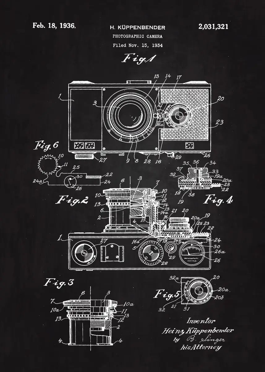 90s Camera Blueprint Collection - Canvas & Curio