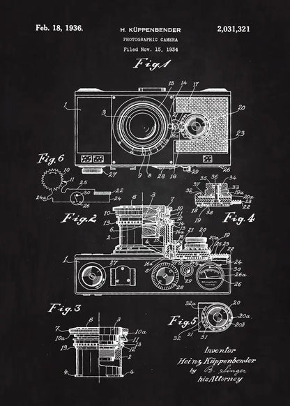 90s Camera Blueprint Collection - Canvas & Curio