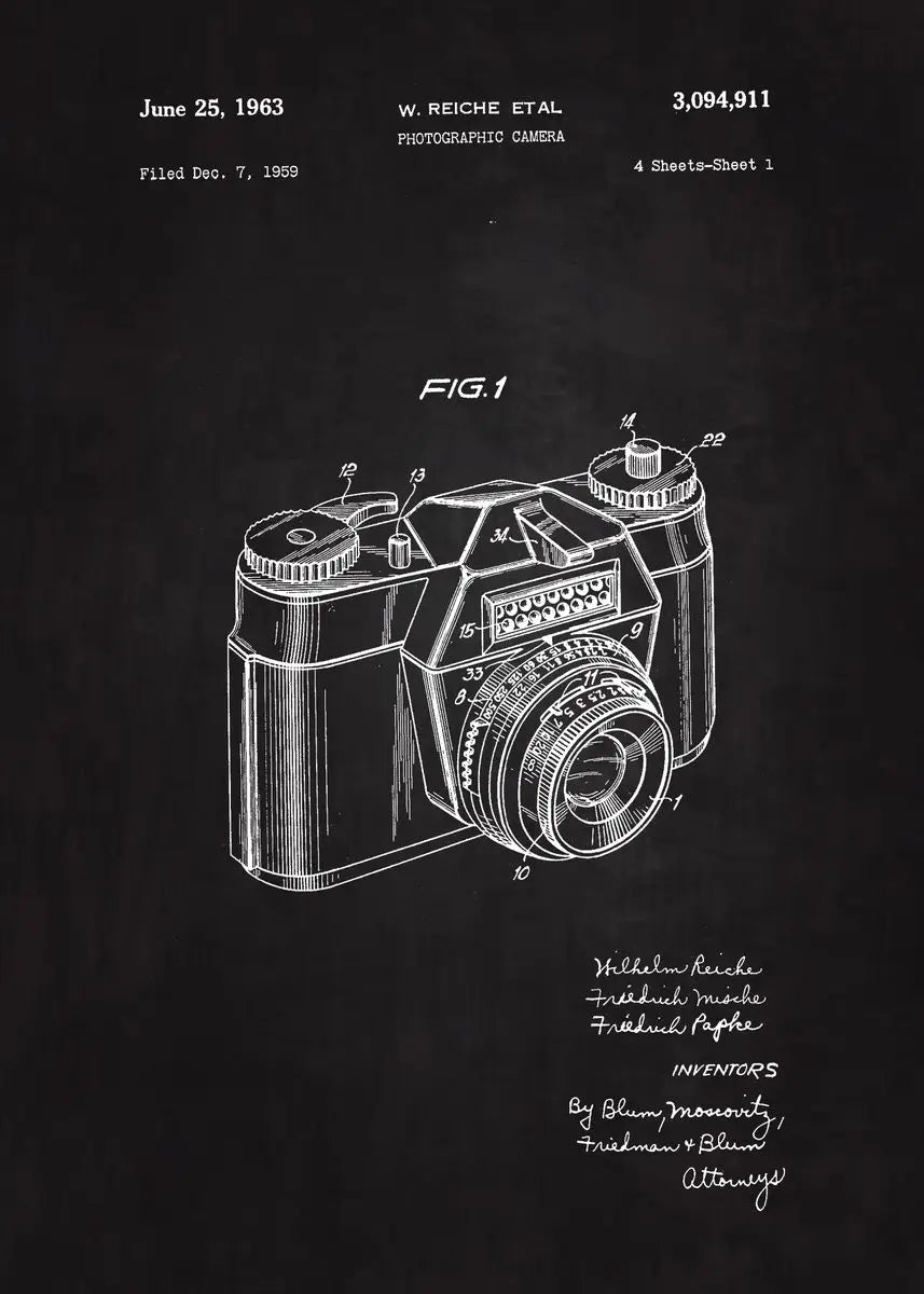90s Camera Blueprint Collection - Canvas & Curio