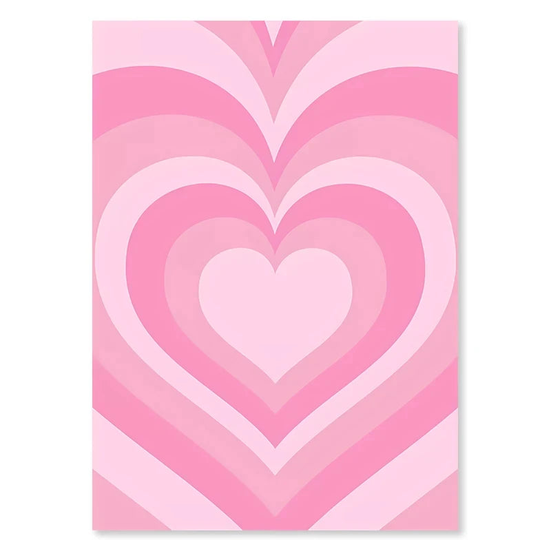Pink heart pattern on a white background