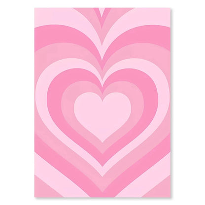 Pink heart pattern on a white background