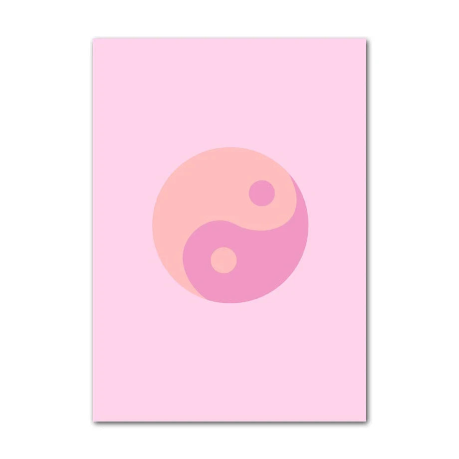 Yin and yang symbol on a pink background
