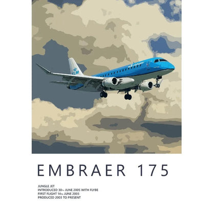 Embraer 175 airplane illustration with a camouflage background