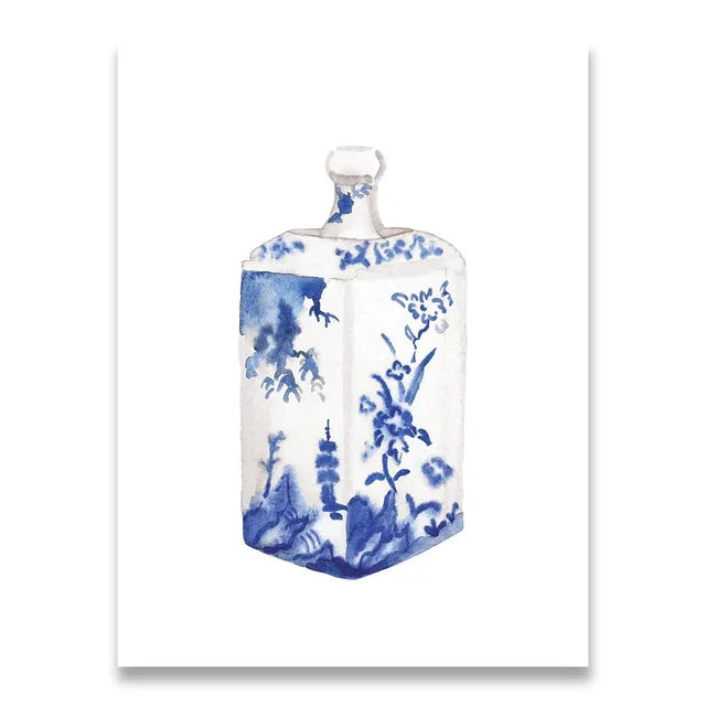 Blue & White Elegance Collection - Canvas & Curio