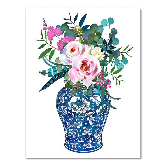 Blue & White Elegance Collection - Canvas & Curio