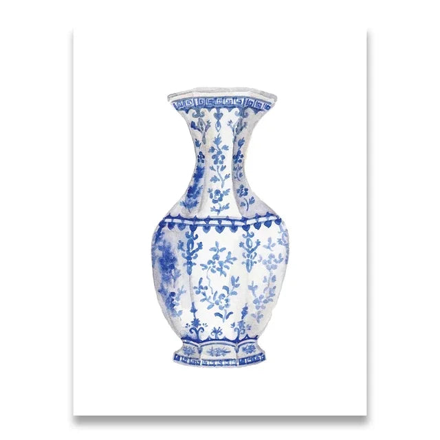 Blue & White Elegance Collection - Canvas & Curio