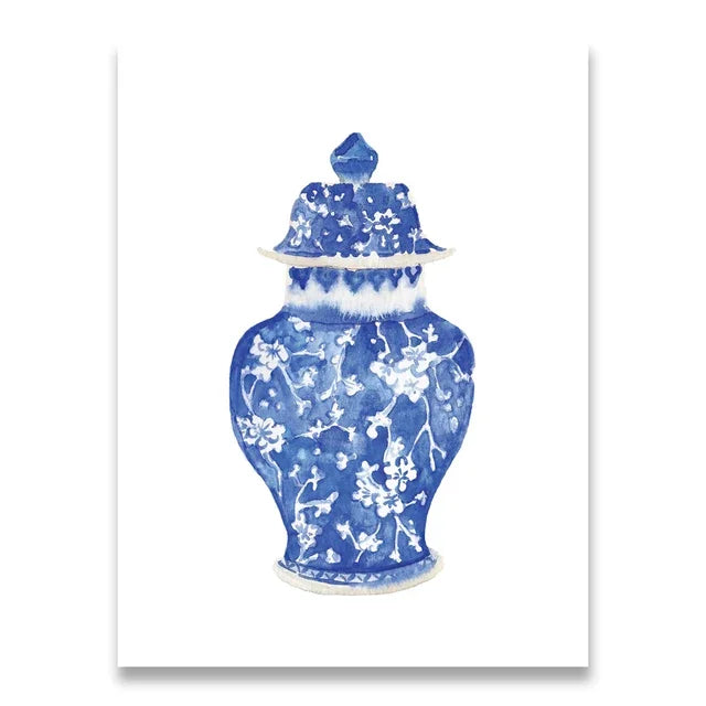 Blue & White Elegance Collection - Canvas & Curio
