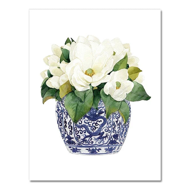 Blue & White Elegance Collection - Canvas & Curio
