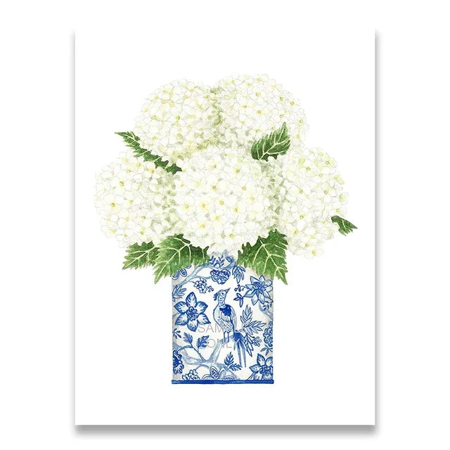 Blue & White Elegance Collection - Canvas & Curio