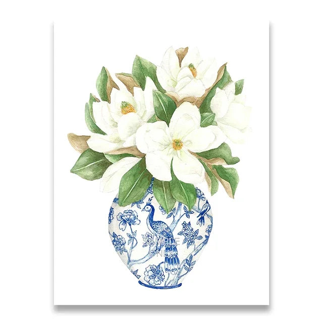 Blue & White Elegance Collection - Canvas & Curio