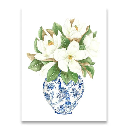 Blue & White Elegance Collection - Canvas & Curio