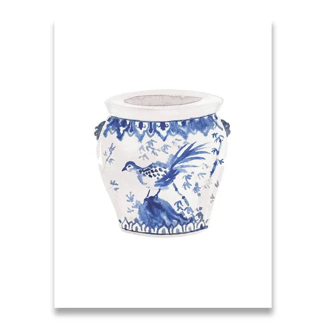 Blue & White Elegance Collection - Canvas & Curio