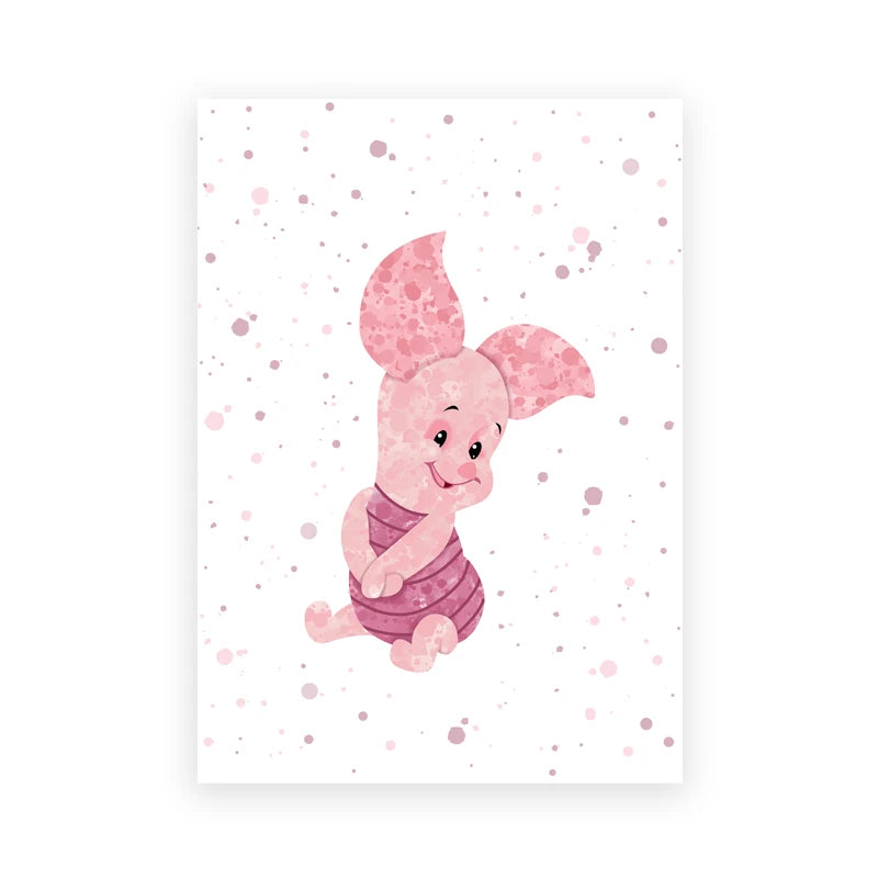 Illustration of a pink character with polka dot design on a white background