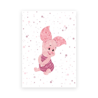 Illustration of a pink character with polka dot design on a white background