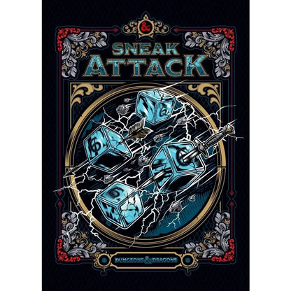 Cover of 'Sneak Attack' from Dungeons & Dragons with dice and ornate design.
