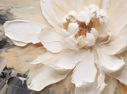 Close-up of a white flower with a textured background
