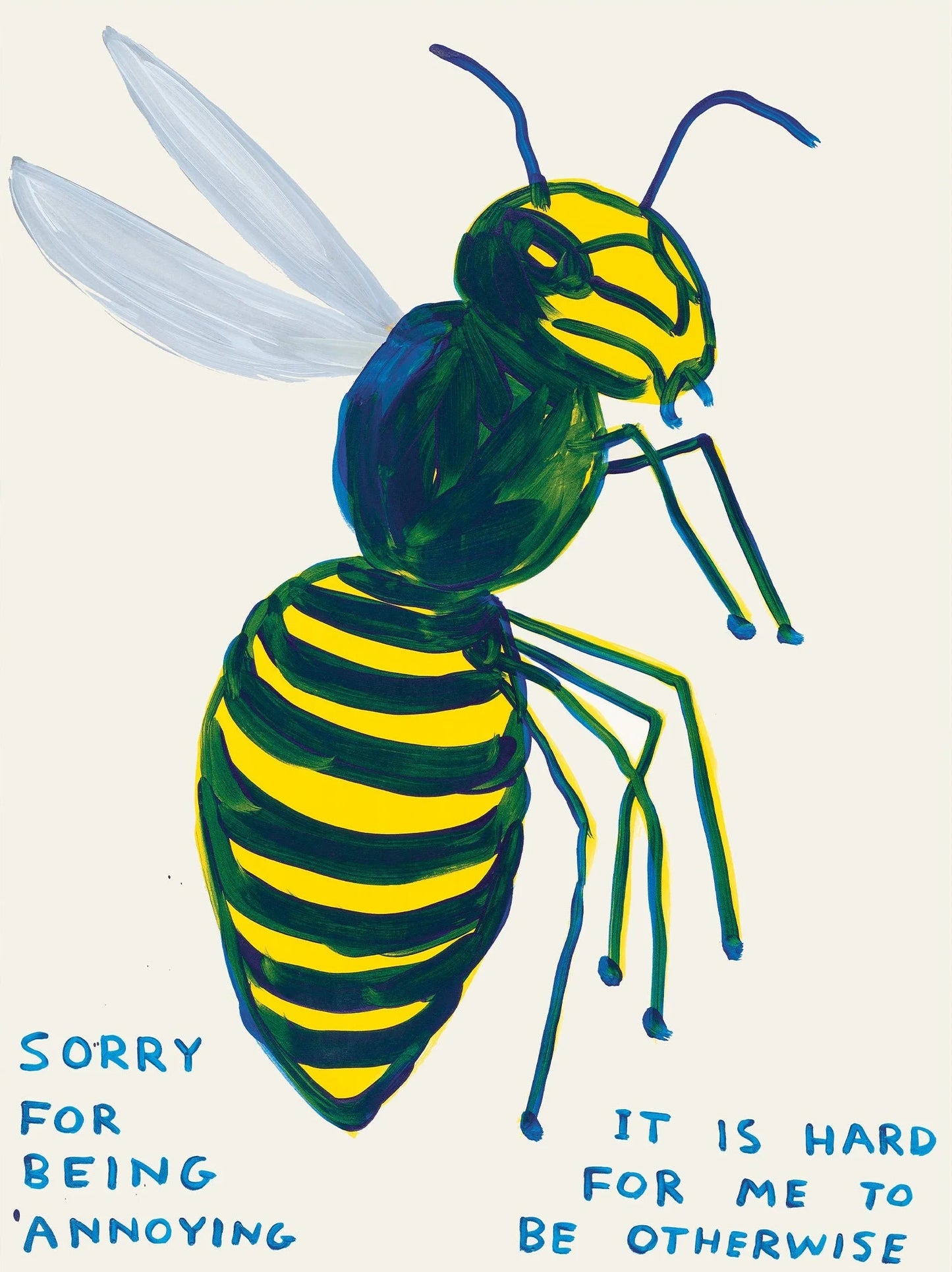 Illustration of a wasp with text on a light background