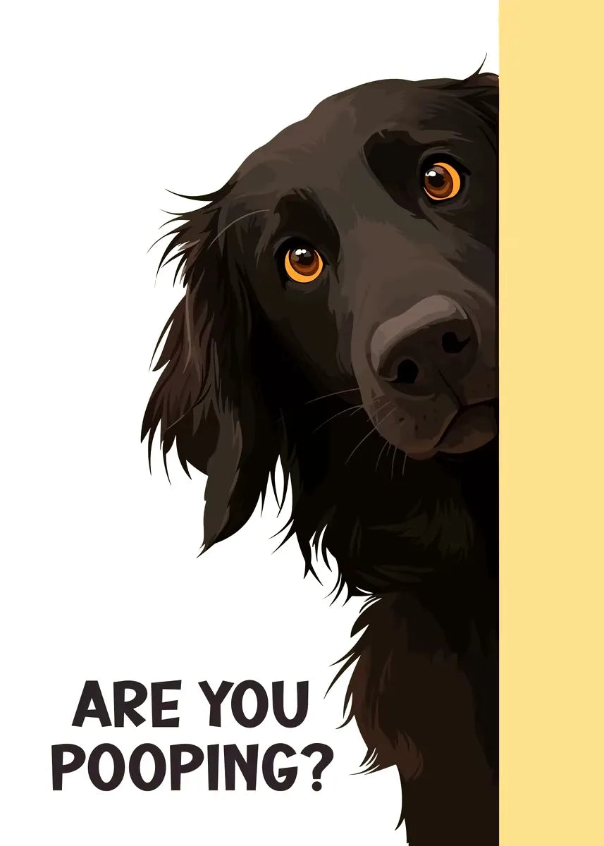 Dog illustration on a book cover with text 'Are You Pooping?'