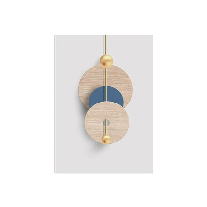 Modern wall hook with gold and blue design on a light gray background