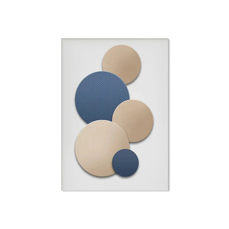 Set of round, color-blocked coasters on a white background