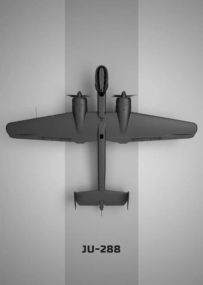 Model of a Ju-288 airplane on a gray background