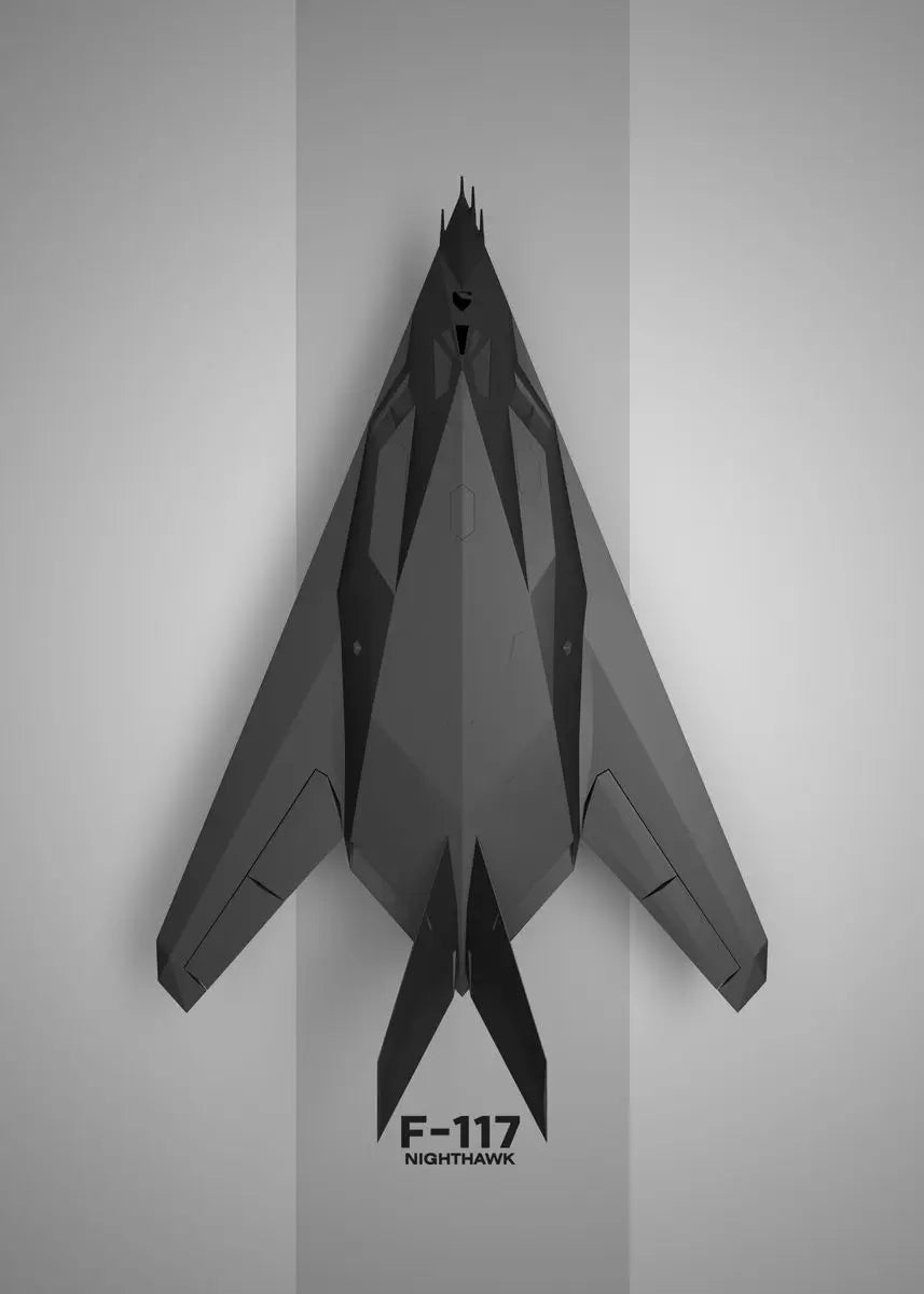 F-117 Nighthawk stealth fighter jet on a gray background