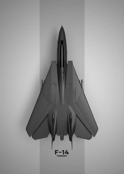 F-14 Tomcat fighter jet model on a gray background
