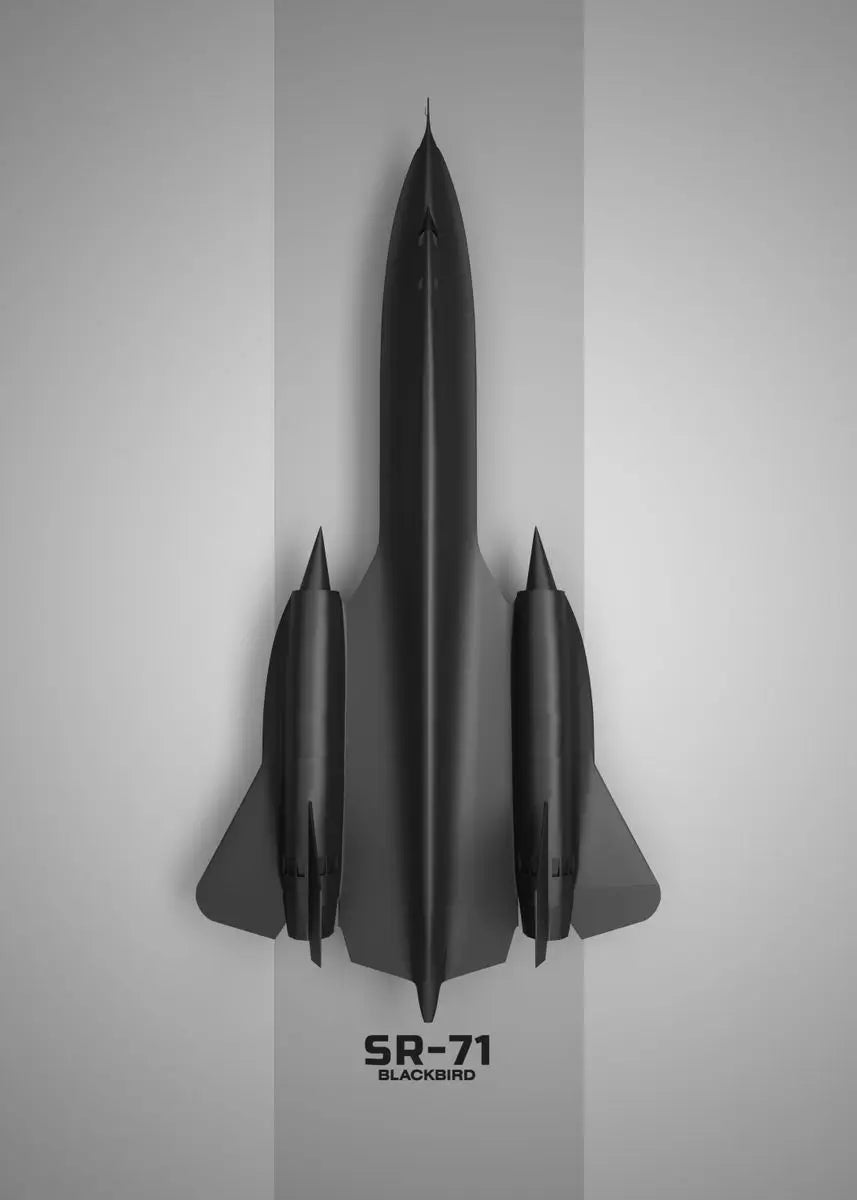 Model of SR-71 Blackbird aircraft on a gray background