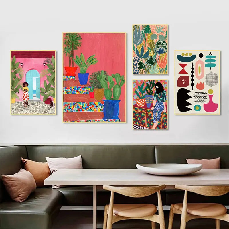 Multicolored Abstract Garden Collection - Canvas & Curio