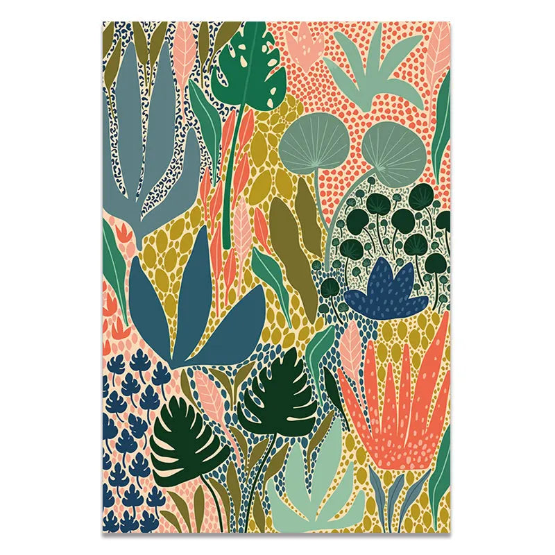 Multicolored Abstract Garden Collection - Canvas & Curio