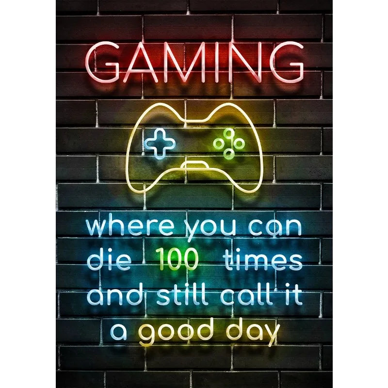 Neon Gamer Quotes Collection - Canvas & Curio