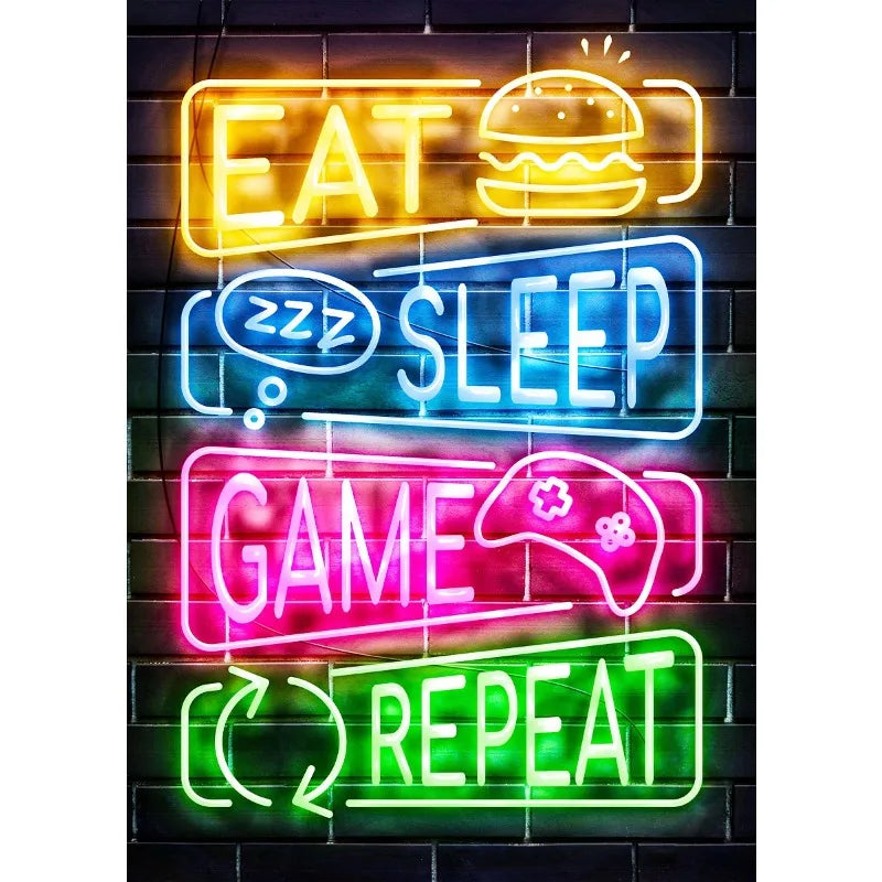 Neon Gamer Quotes Collection - Canvas & Curio