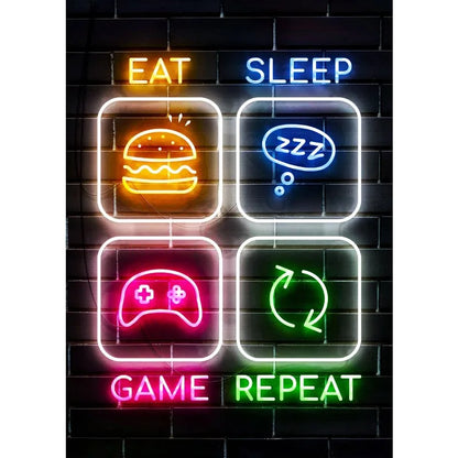 Neon Gamer Quotes Collection - Canvas & Curio