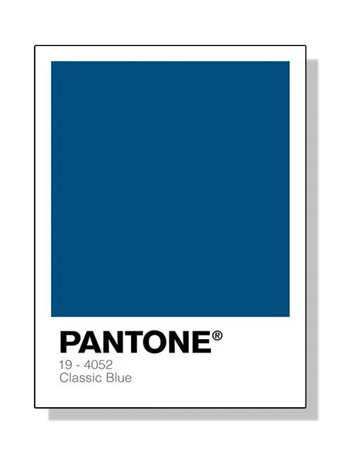 Pantone color swatch with Classic Blue on a white background