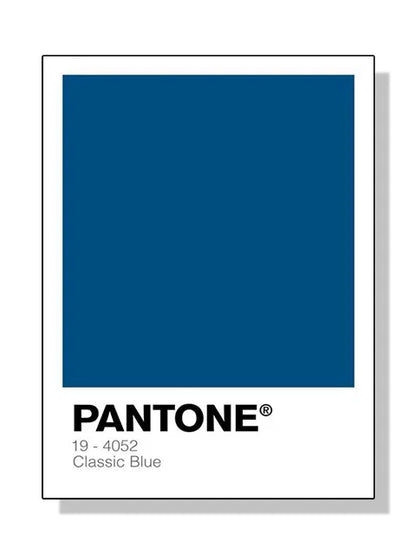 Pantone color swatch with Classic Blue on a white background