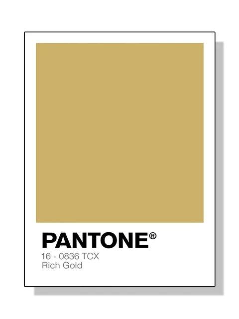 Pantone color swatch for Rich Gold with a white border