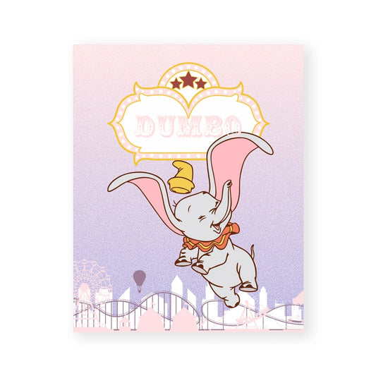 Cartoon elephant character with a pink and purple background Canvas & Curio