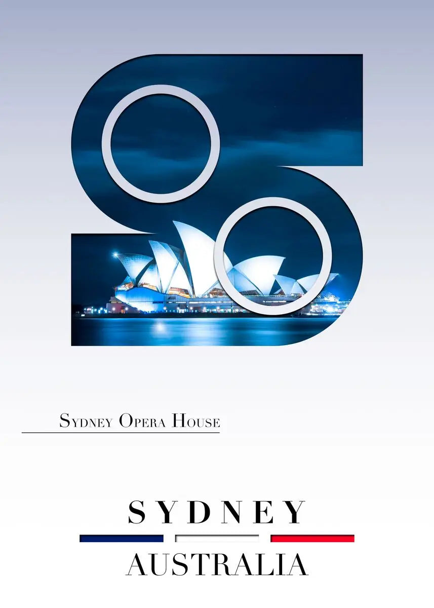 Promotional graphic for Sydney, Australia featuring the Sydney Opera House.