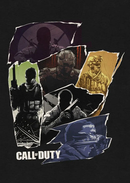 Call of Duty logo with撕裂的士兵图片