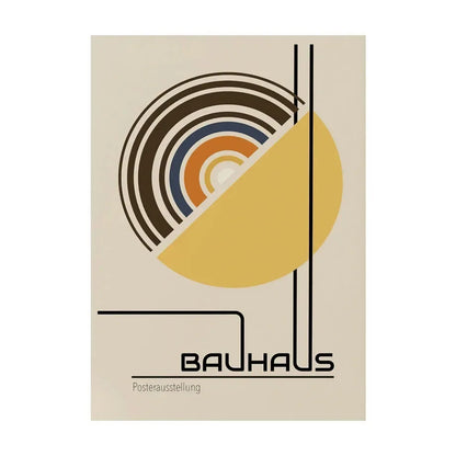 Bauhaus poster with geometric design on a beige background