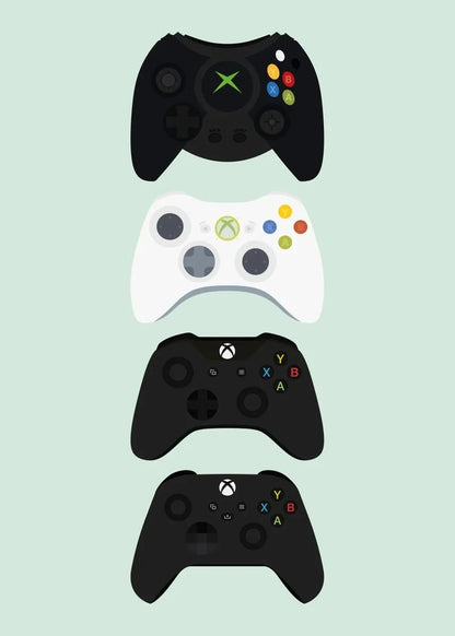Retro Gaming Controllers Collection - Canvas & Curio