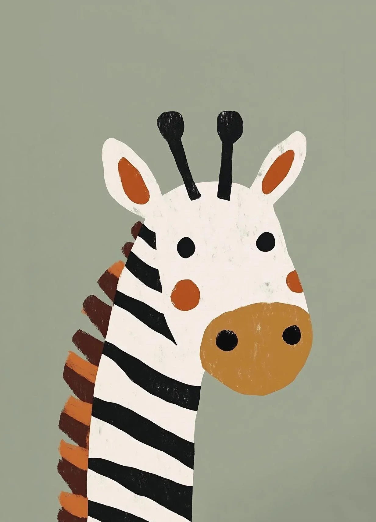 Illustration of a zebra on a solid background