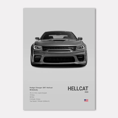 Dodge Charger SRT Hellcat Widebody on a gray background