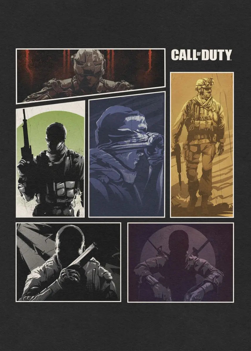 Collage of Call of Duty characters on a dark background