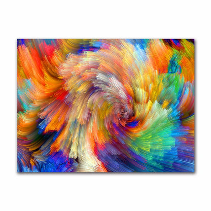 Colorful abstract spiral painting on a white background