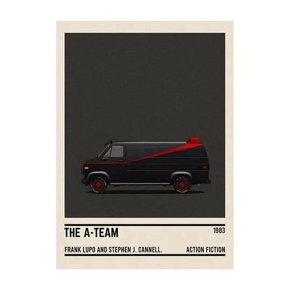 Poster of a van from 'The A-Team' with text about the book and movie.