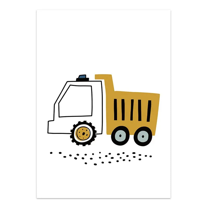 Illustration of a dump truck on a white background