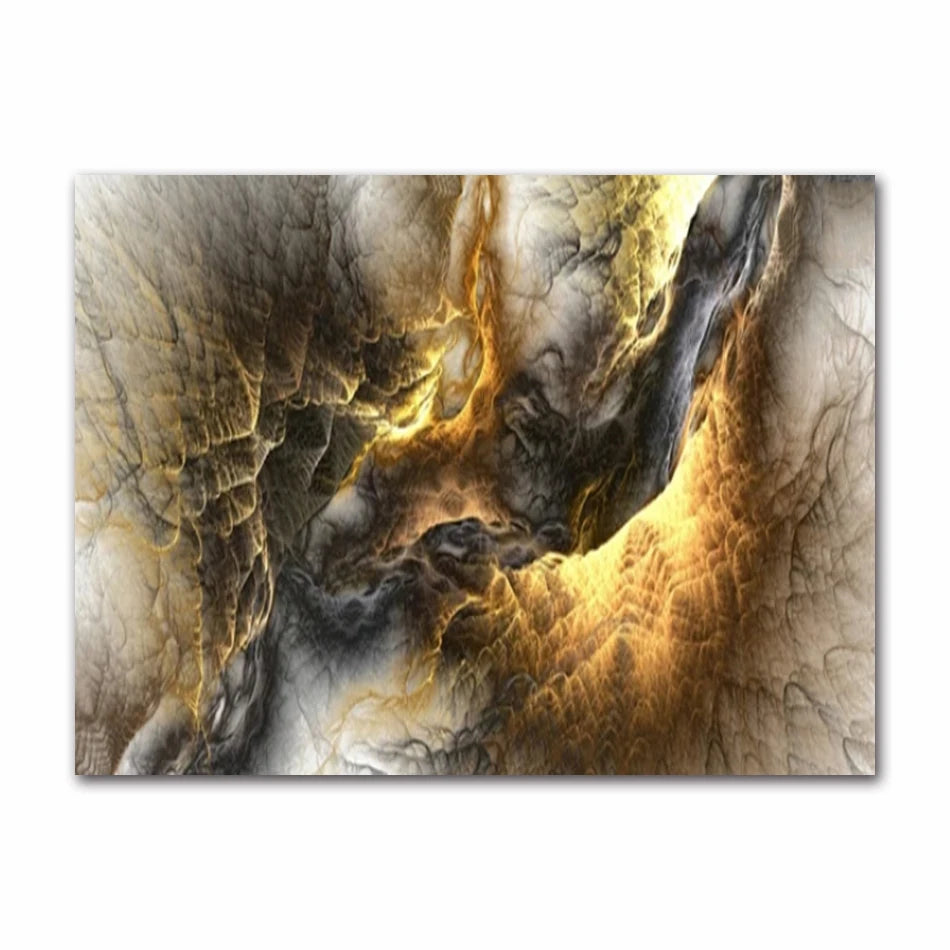 Abstract artwork with swirling colors on a white background